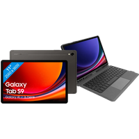 Koop Samsung Galaxy Tab S9 11 inch 128 GB Wifi Zwart + BlueBuilt Toetsenbord Hoes AZERTY - 6151120346395
